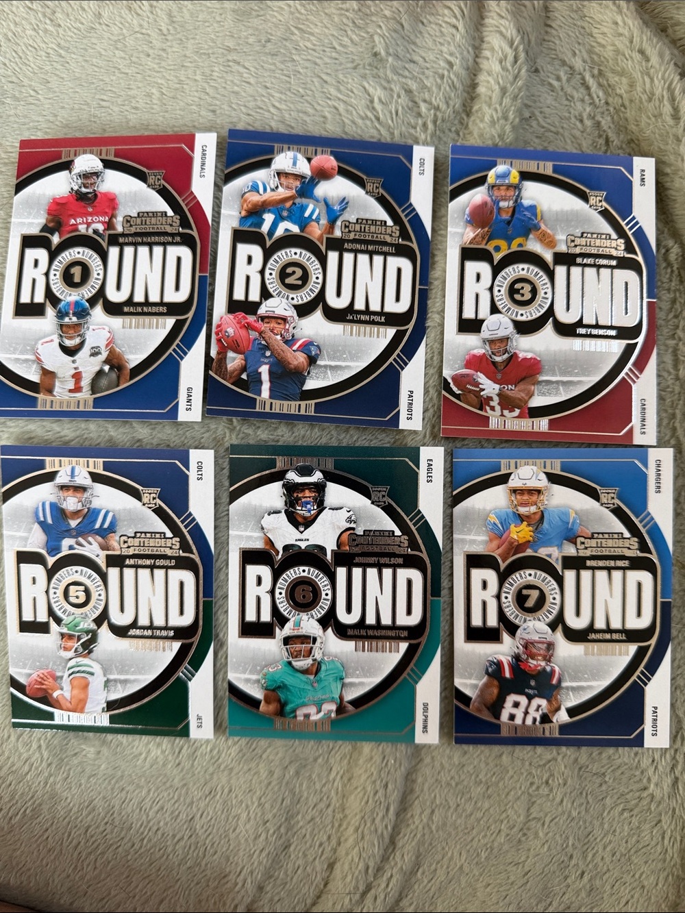 2024 Panini Contenders Round Numbers Insert Football Card (6) Card Rookie Lot